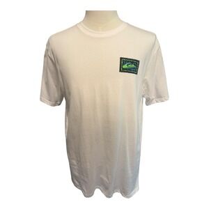 Quiksilver Mens T-Shirt White Short Sleeve Graphic Logo‎ Regular Fit Medium NWT
